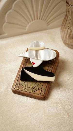 Art Deco Style Woman Brooch