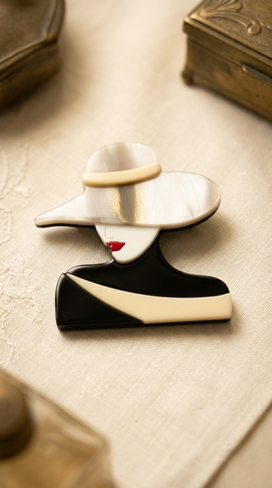 Art Deco Style Woman Brooch
