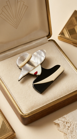 Art Deco Style Woman Brooch