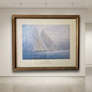 Framed Nautical print from a series of paintings of the America's Cup by British Artist Tim Franklin Ross Thompson