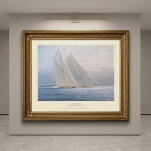 Framed Nautical print from a series of paintings of the America's Cup by British Artist Tim Franklin Ross Thompson
