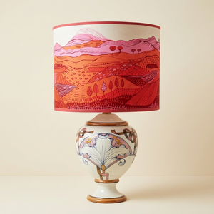 Hand Painted Pink Landscape Italian Lampshade