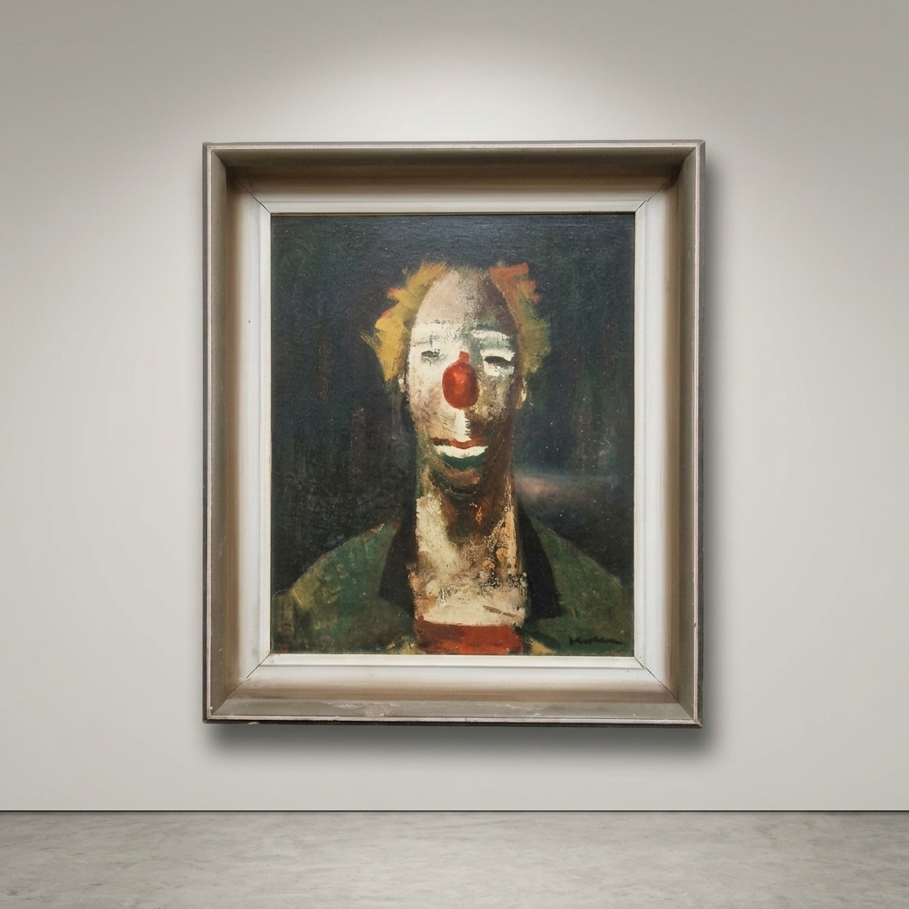 Framed 1940s/50s print of "Head of a Clown" (Tete de Clown) 1937 by Joseph Kutter