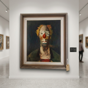 Framed 1940s/50s print of "Head of a Clown" (Tete de Clown) 1937 by Joseph Kutter