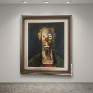 Framed 1940s/50s print of "Head of a Clown" (Tete de Clown) 1937 by Joseph Kutter