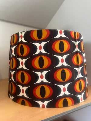 Handmade 1970s Retro Psychedelic Drum Lampshade