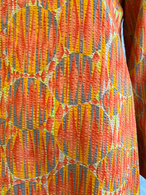 Vintage 1960s Mod Op-Art Plissé Shift Dress