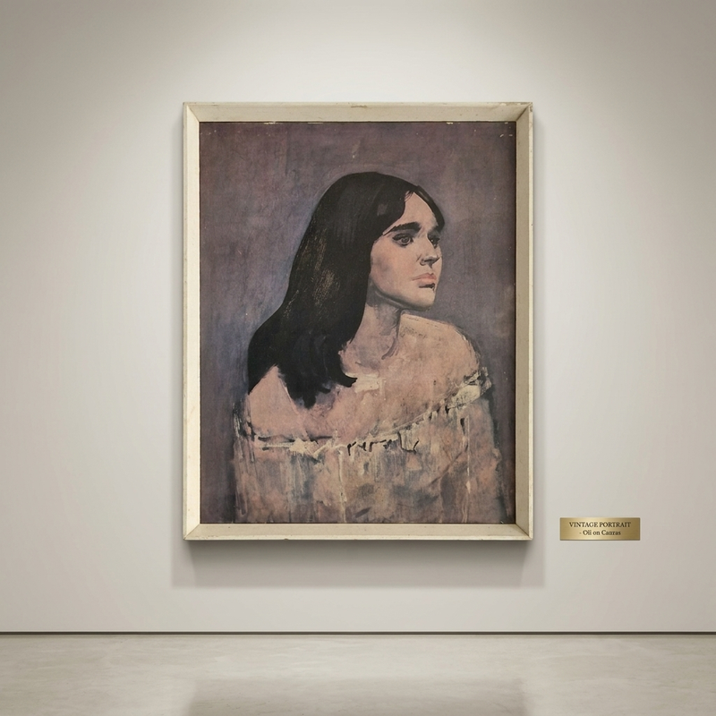 Emotive vintage print of "Portrait of a Lady" by Ruskin Spear