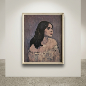 Emotive vintage print of "Portrait of a Lady" by Ruskin Spear