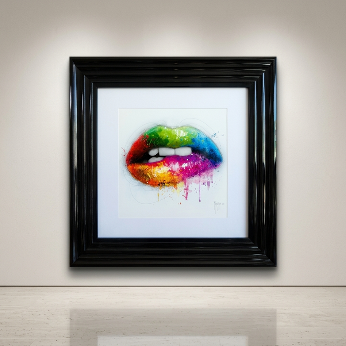 Framed print of Patrice Murciano "Rainbow Lips"