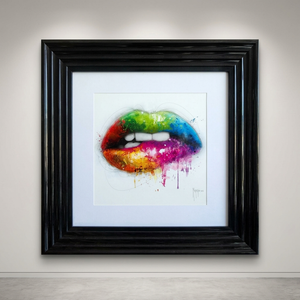 Framed print of Patrice Murciano "Rainbow Lips"