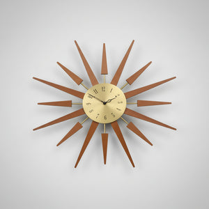 Mid-Century Modern Sunburst Wall Clock