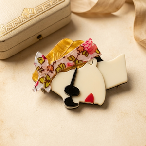 Unique Lady Face Vintage-Style Acrylic Brooch