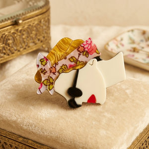 Unique Lady Face Vintage-Style Acrylic Brooch