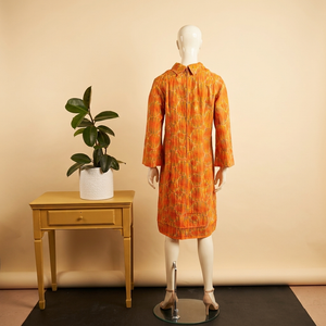 Vintage 1960s Mod Op-Art Plissé Shift Dress