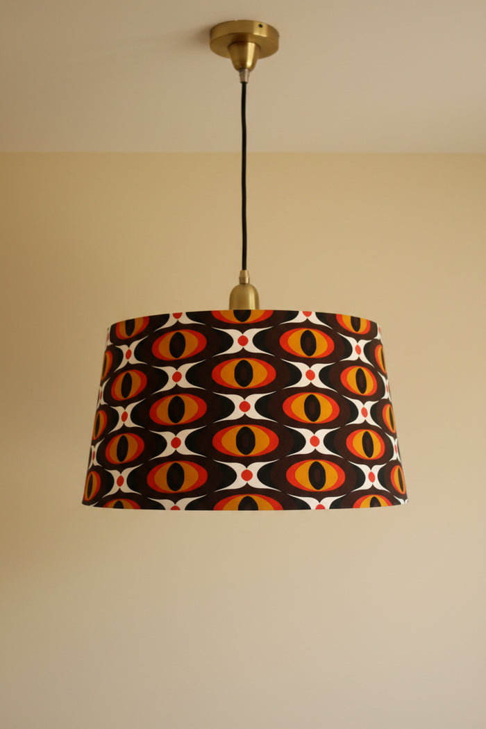 Handmade 1970s Retro Psychedelic Drum Lampshade